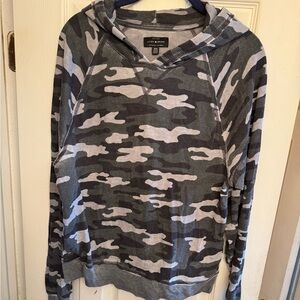 Lucky Brand Lightweight Gray Camo Hoodie